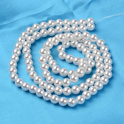 ABS Plastic Imitation Pearl Round Beads MACR-S789-6mm-01-1