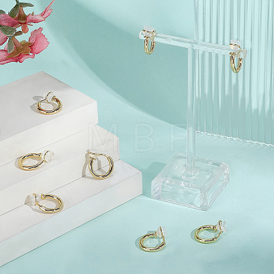 8Pcs Brass Clip-on Earrings for Women Men KK-SC0008-15A-1