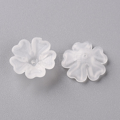 Transparent Frosted Acrylic Bead Caps MACR-S371-04A-701-1