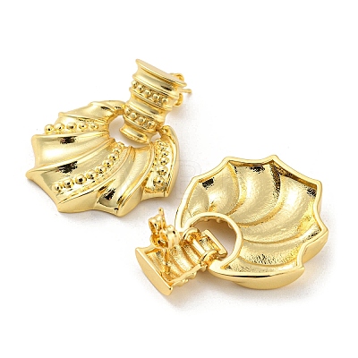 Brass Dangle Stud Earrings EJEW-C066-15G-1