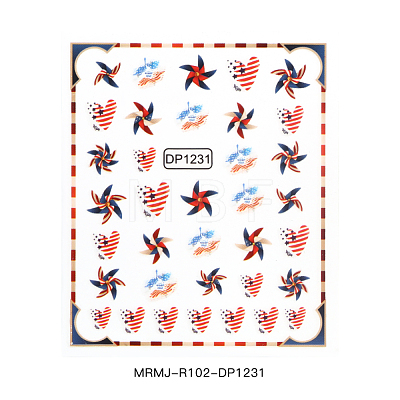 Faddish Nail Decals Stickers MRMJ-R102-DP1231-1