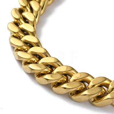 Ion Plating(IP) 304 Stainless Steel Diamond Cut Cuban Link Chain Necklaces NJEW-P288-11G-1