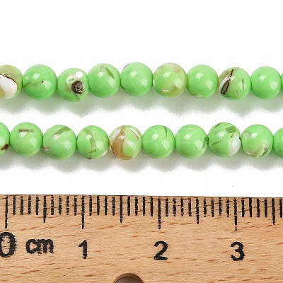 Assembled Synthetic Stone and Trochus Shell Beads Strands G-B128-08A-07-1