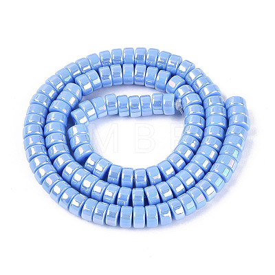 AB Color Plated Opaque Glass Beads Strands GLAA-T026-3x6mm-P07-1