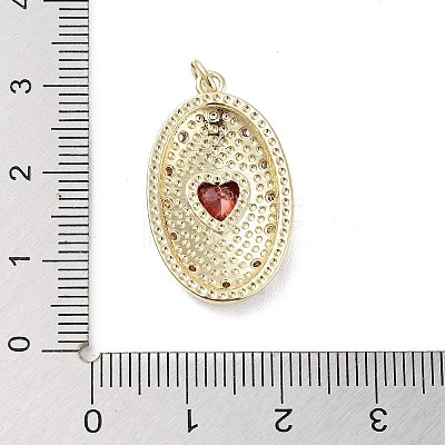 Rack Plating Brass Micro Pave Clear Cubic Zirconia Pendants X-KK-H474-23G-02-1