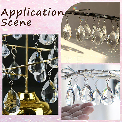 10Pcs Glass Pendant Decorations AJEW-SP0004-79-1