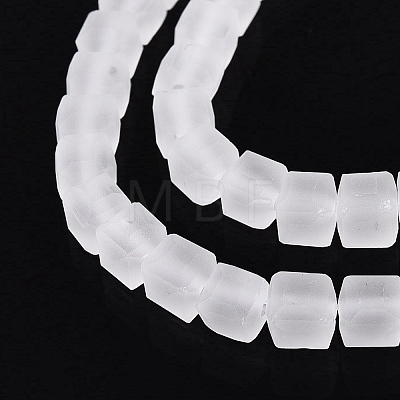 Transparent Frosted Glass Beads Strands GLAA-N072-01A-A01-1