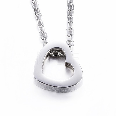304 Stainless Steel Pendant Necklaces NJEW-G287-15P-1