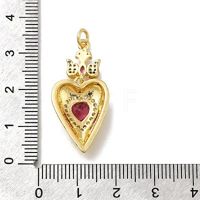 Brass Rhinestone Pendants KK-V002-04G-1