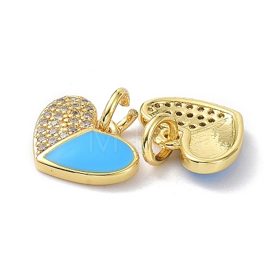 Eco-Friendly Brass Micro Pave Clear Cubic Zirconia Enamel Pendant ZIRC-C021-45G-02-1