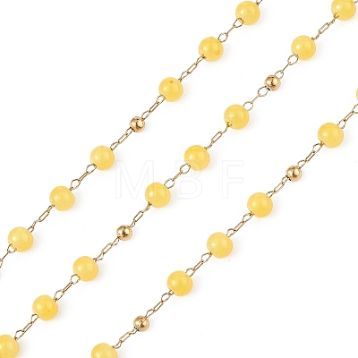 Dyed Natural Jade Round Beaded Chain CHS-C006-01I-1