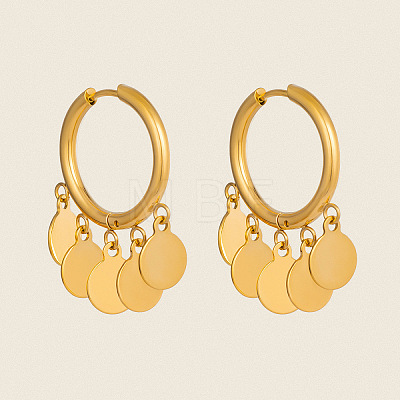 304 Stainless Steel Hoop Dangle Earrings for Women RN4149-1-1