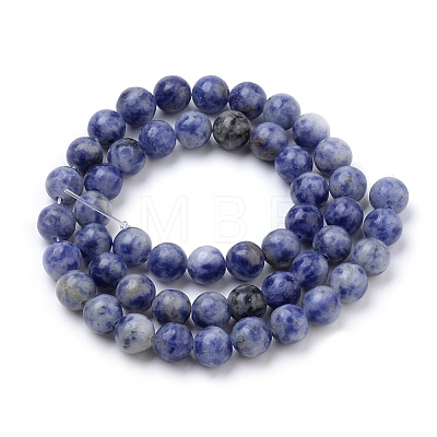 Natural Brazil Blue Spot Jasper Beads Strands X-G-S259-36-8mm-1