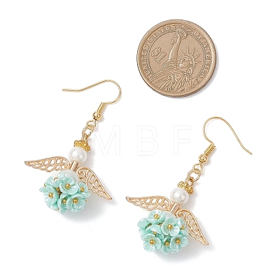 Resin Imitation Pearl Angel Dangle Earrings EJEW-JE06729-1