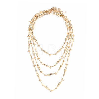 Ocean Alloy Fish Link Chain Multi Layered Necklaces for Women WGF773C-01-1