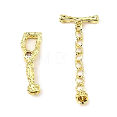 Brass Toggle Clasp with Chain KK-K346-02G-1