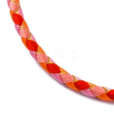 Polyester Cord Braided Bracelet Makings MAK-Z003-01G-33-1