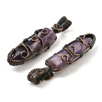 Natural Amethyst Pendants G-K338-28R-06-1