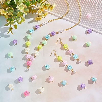 200Pcs Opaque Acrylic Beads Connector Charms FIND-HY0001-30-1