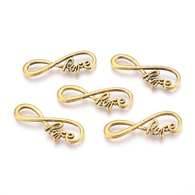 Tibetan Style Alloy Infinity with Hope Links connectors TIBE-S230-AG-FF-1