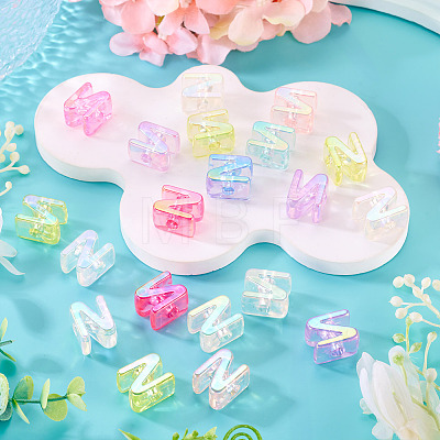 20Pcs UV Plating Transparent Acrylic European Beads OACR-TADJ0001-19N-1