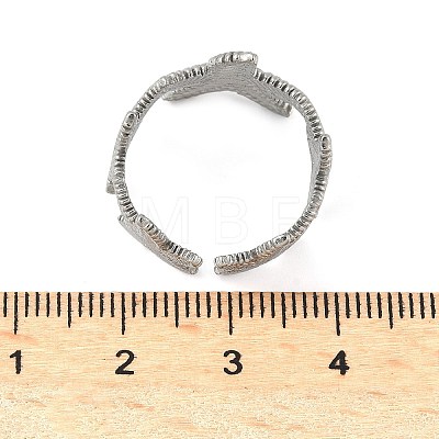 304 Stainless Steel Open Cuff Rings for Women RJEW-U060-01A-P-1