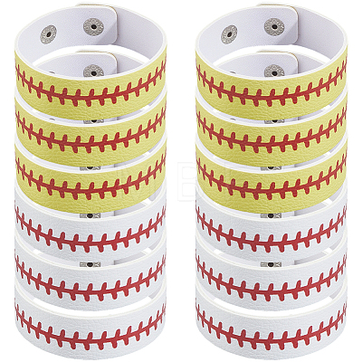 20Pcs 2 Styles Leather Wide Cord Bracelet with Snap Button for Men Women GUQI-CL0001-02B-1
