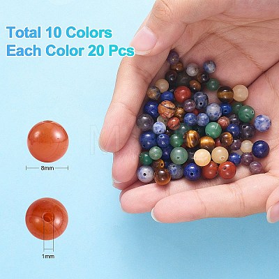 140Pcs 7 Style Natural Gemstone Beads G-SZ0002-06-1
