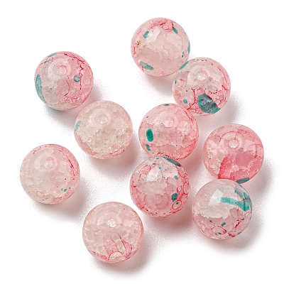 Transparent Crackle Glass Beads GLAA-D012-02B-1