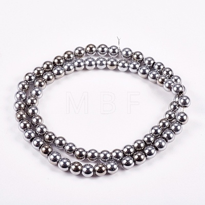 Electroplate Non-magnetic Synthetic Hematite Beads Strands G-J169A-6mm-02-1