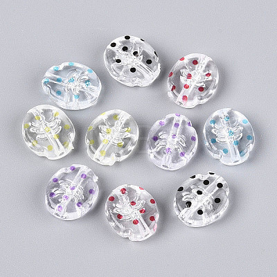 Printed Transparent Acrylic Beads TACR-T029-12M-1