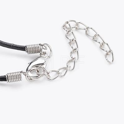 Cowhide Leather Cord Pendant Necklaces NJEW-JN01983-1