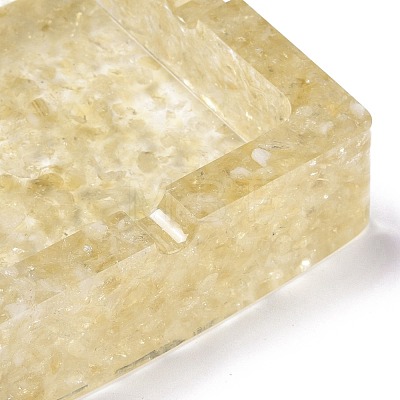 Resin with Natural Citrine Chip Stones Ashtray DJEW-F015-04D-1