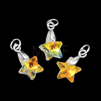 AB Color Plated Glass Pendants PALLOY-JF05682-1