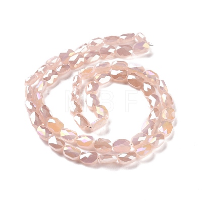 Faceted Electroplated Glass Beads Strands GLAA-G092-C01-1