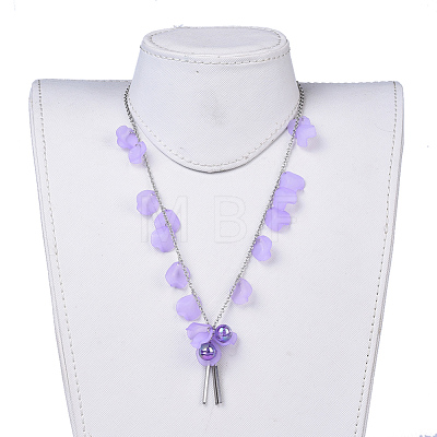 Acrylic Beads Pendant Necklaces NJEW-JN02416-1