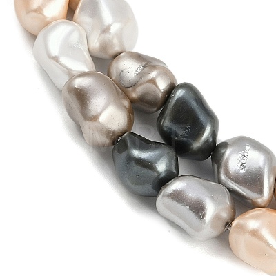 Electroplated Shell Pearl Beads Strands BSHE-H113-05H-1