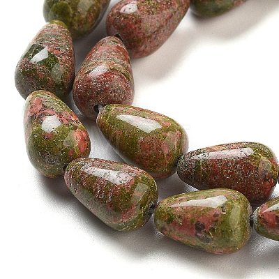 Natural Unakite Beads Strands G-B106-A23-02-1