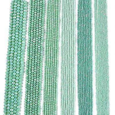 Electroplate Glass Beads Strands EGLA-A044-P6mm-B14-1