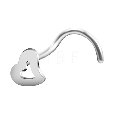 316L Surgical Stainless Steel Heart Fishtail Nose Rings WGE50C7-03-1