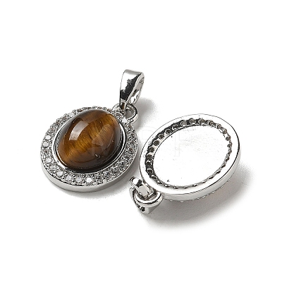 Natural Tiger Eye Pendants KK-R210-24P-1