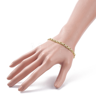 Brass Initial Letter U Link Chain Necklace Bracelet Anklet SJEW-JS01235-1