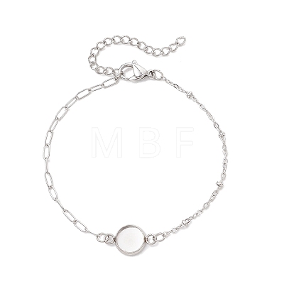 304 Stainless Steel Paperclip Chain Satellite Chain Bracelet Making BJEW-JB13070-02-1