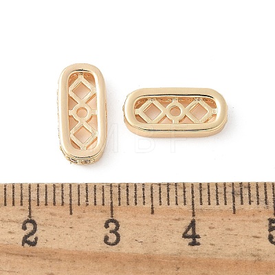 Brass Micro Pave Clear Cubic Zirconia Spacer Bars KK-U052-07G-1