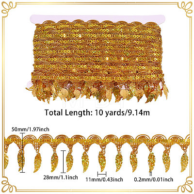 Polyester Metallic Thread Lace Tassel Ribbons OCOR-WH0108-42D-1
