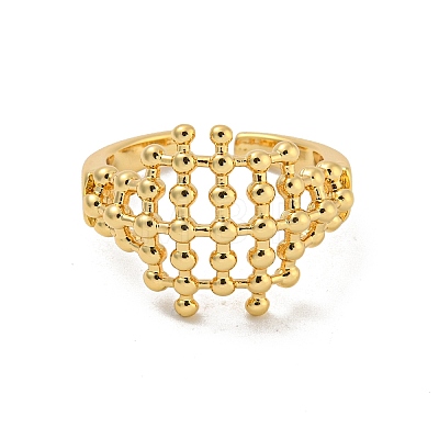 Brass Hollow Wide Open Cuff Rings RJEW-N046-08G-RS-1