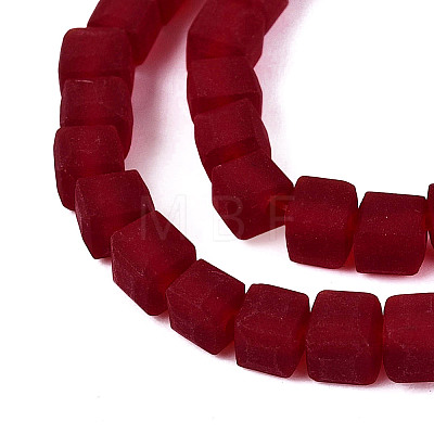Transparent Frosted Glass Beads Strands GLAA-N072-01A-A16-1