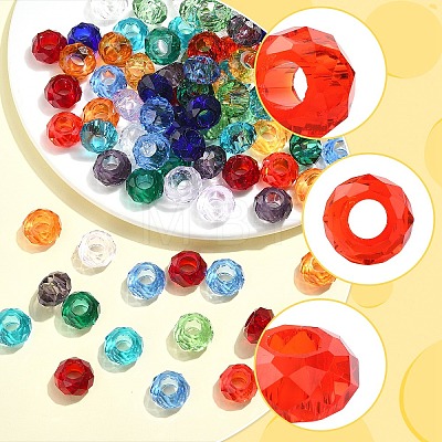 120Pcs 12 Colors Glass European Beads EGLA-YW0005-77-1