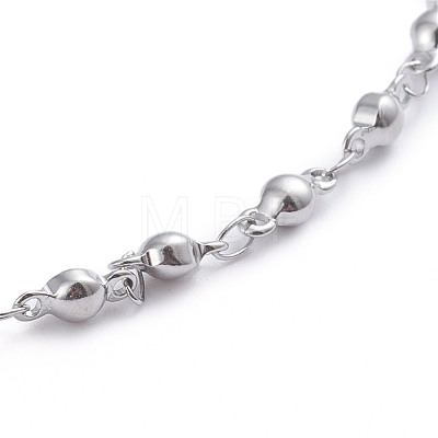 304 Stainless Steel Link Chain Anklets AJEW-G026-03P-1