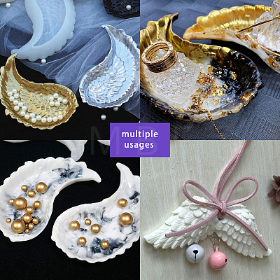 SUNNYCLUE Angel Wing Jewelry Tray Silicone Molds DIY-SC0010-27-1